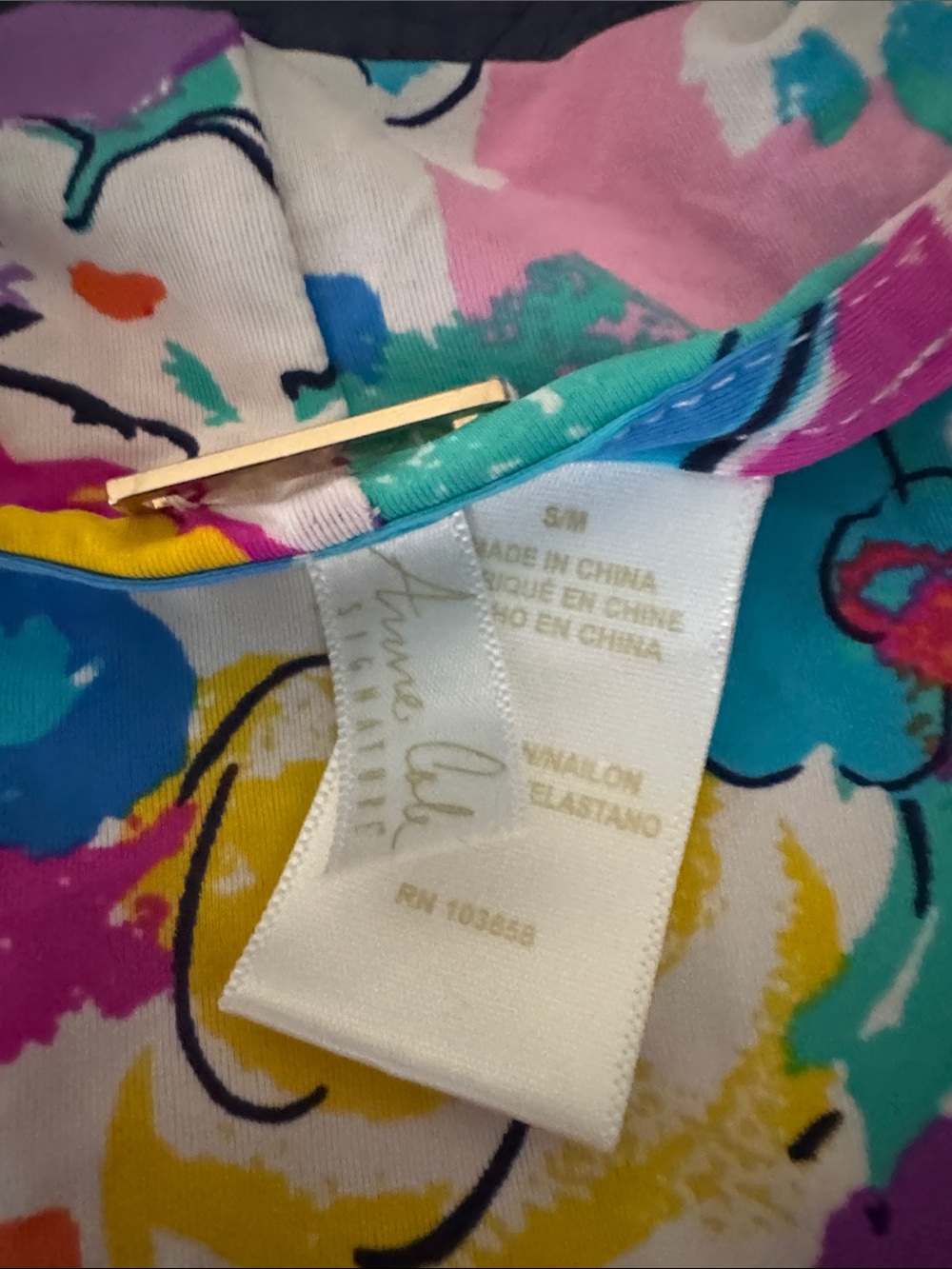 Anne Cole  Teal Pink Purple Multicolor Floral coverup